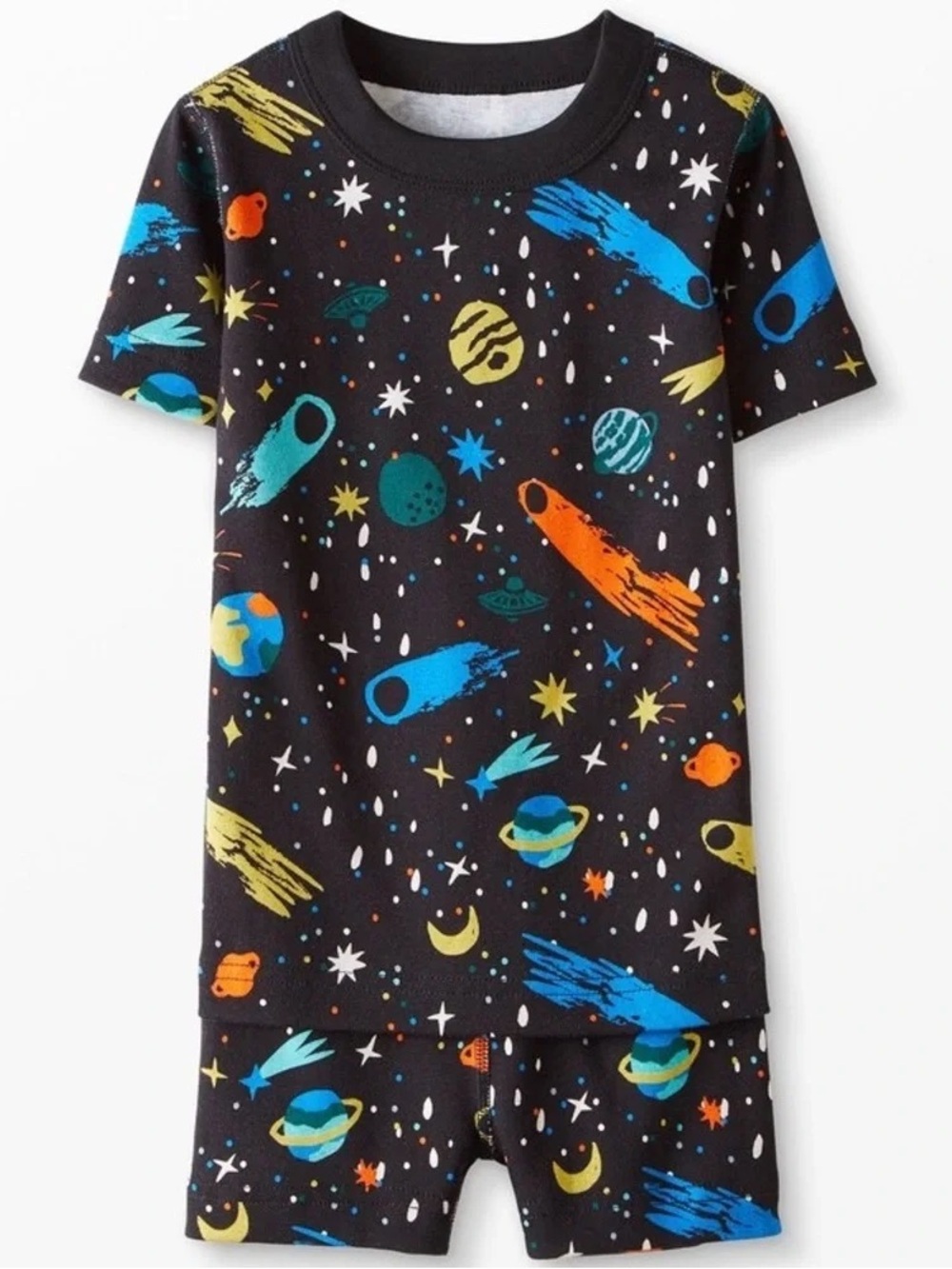 Hanna Andersson NWT Short John Pajama Set summer pjs Planetarium galaxy space 4